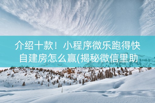 介绍十款！小程序微乐跑得快自建房怎么赢(揭秘微信里助赢神器购买)