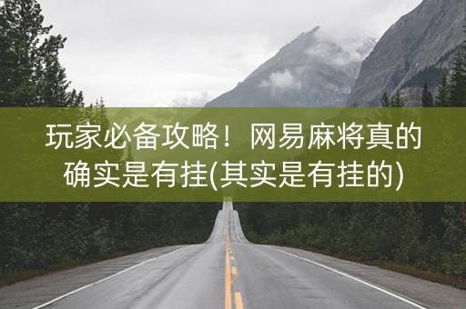 玩家必备攻略！网易麻将真的确实是有挂(其实是有挂的)