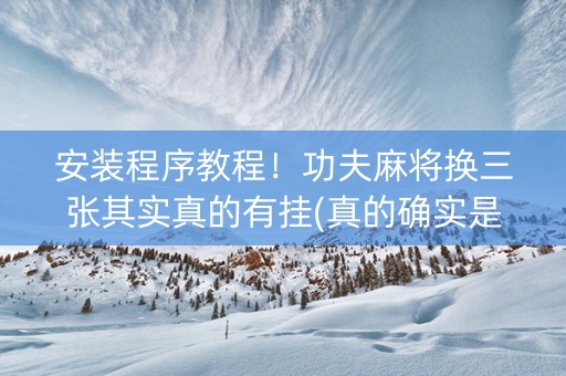 安装程序教程！功夫麻将换三张其实真的有挂(真的确实是有挂)