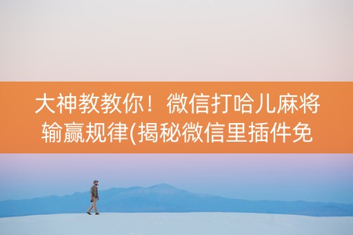 大神教教你！微信打哈儿麻将输赢规律(揭秘微信里插件免费)