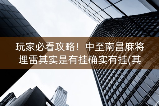 玩家必看攻略！中至南昌麻将埋雷其实是有挂确实有挂(其实是有挂确实有挂)