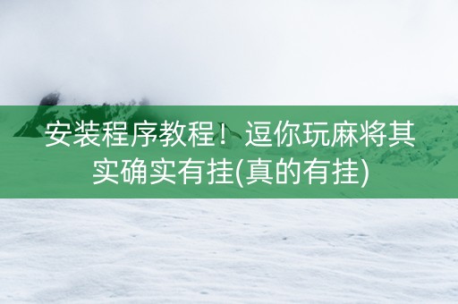 安装程序教程！逗你玩麻将其实确实有挂(真的有挂)
