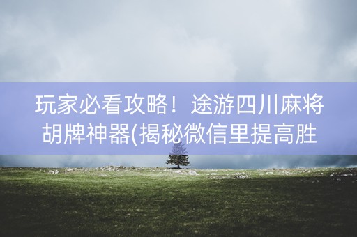 玩家必看攻略！途游四川麻将胡牌神器(揭秘微信里提高胜率)