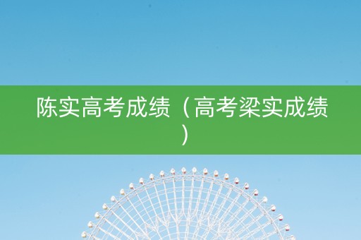 陈实高考成绩（高考梁实成绩）