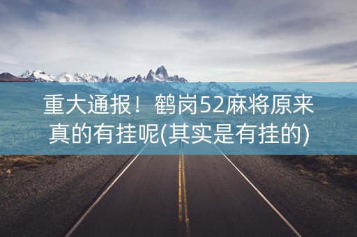 重大通报！鹤岗52麻将原来真的有挂呢(其实是有挂的)