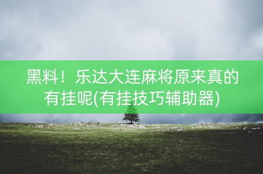 黑料！乐达大连麻将原来真的有挂呢(有挂技巧辅助器)