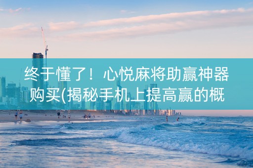 终于懂了！心悦麻将助赢神器购买(揭秘手机上提高赢的概率)