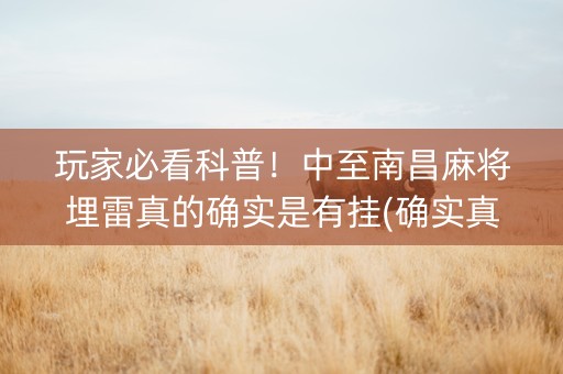 玩家必看科普！中至南昌麻将埋雷真的确实是有挂(确实真的有挂)