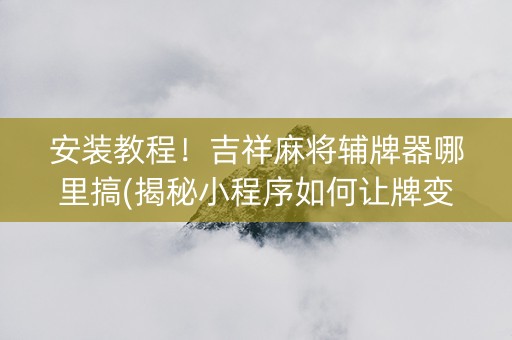 安装教程！吉祥麻将辅牌器哪里搞(揭秘小程序如何让牌变好)
