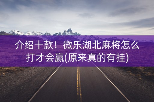 介绍十款！微乐湖北麻将怎么打才会赢(原来真的有挂)