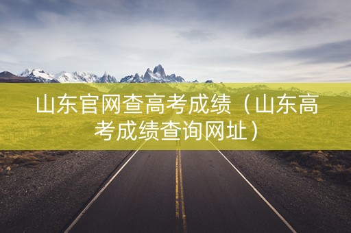山东官网查高考成绩（山东高考成绩查询网址）