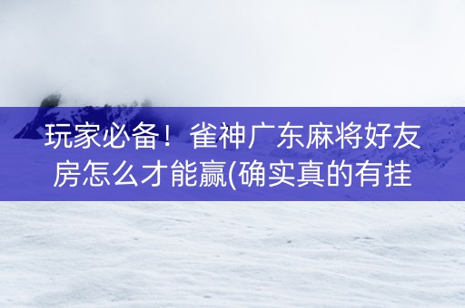 玩家必备！雀神广东麻将好友房怎么才能赢(确实真的有挂)