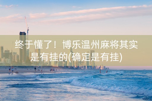 终于懂了！博乐温州麻将其实是有挂的(确定是有挂)