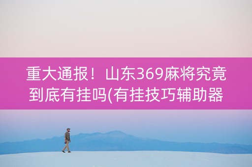 重大通报！山东369麻将究竟到底有挂吗(有挂技巧辅助器)
