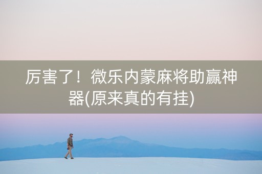 厉害了！微乐内蒙麻将助赢神器(原来真的有挂)