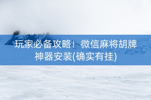 玩家必备攻略！微信麻将胡牌神器安装(确实有挂)