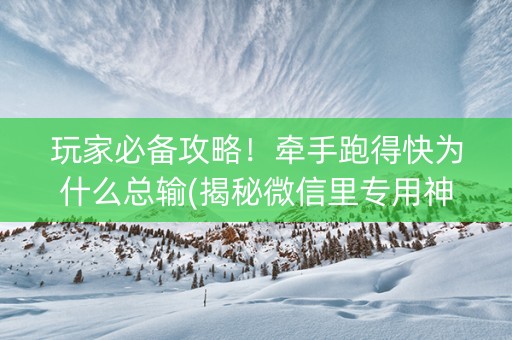 玩家必备攻略！牵手跑得快为什么总输(揭秘微信里专用神器下载)