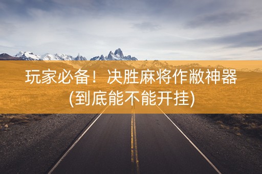 玩家必备！决胜麻将作敝神器(到底能不能开挂)