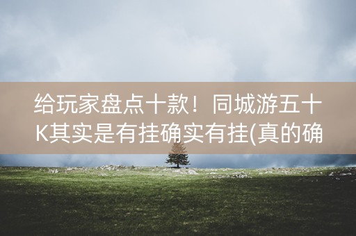 给玩家盘点十款！同城游五十K其实是有挂确实有挂(真的确实是有挂)
