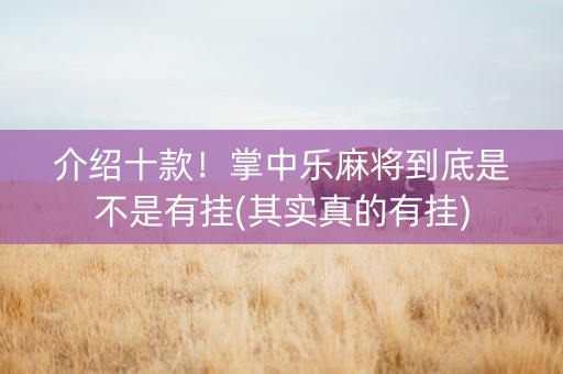 介绍十款！掌中乐麻将到底是不是有挂(其实真的有挂)