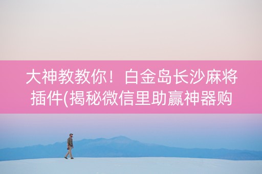 大神教教你！白金岛长沙麻将插件(揭秘微信里助赢神器购买)