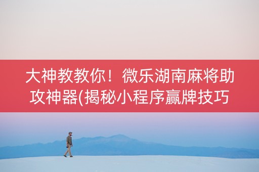 大神教教你！微乐湖南麻将助攻神器(揭秘小程序赢牌技巧)