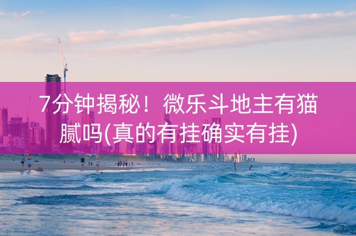 7分钟揭秘！微乐斗地主有猫腻吗(真的有挂确实有挂)