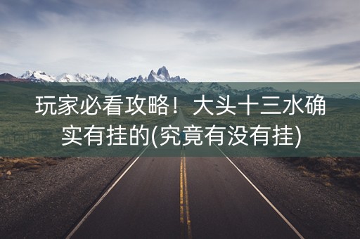玩家必看攻略！大头十三水确实有挂的(究竟有没有挂)