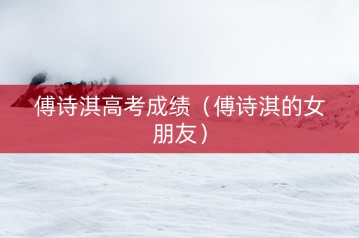 傅诗淇高考成绩（傅诗淇的女朋友）