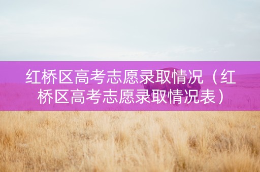 红桥区高考志愿录取情况（红桥区高考志愿录取情况表）