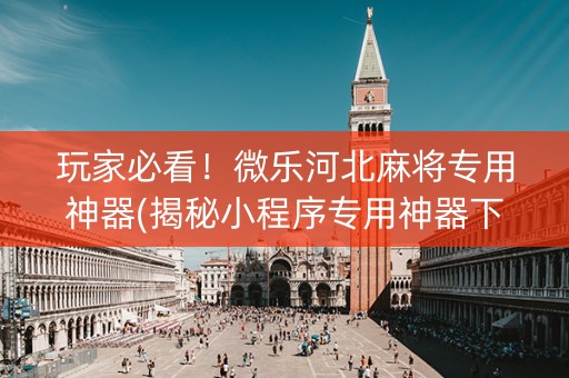 玩家必看！微乐河北麻将专用神器(揭秘小程序专用神器下载)