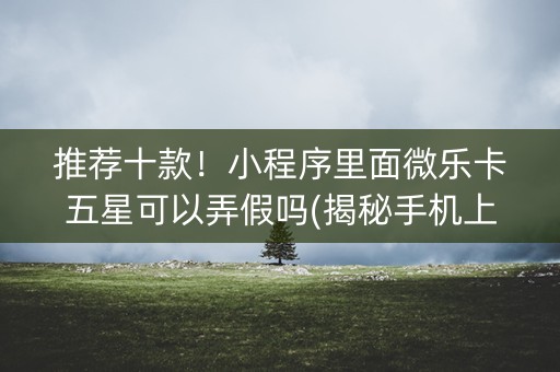 推荐十款！小程序里面微乐卡五星可以弄假吗(揭秘手机上系统发好牌)