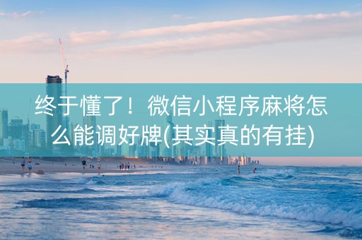 终于懂了！微信小程序麻将怎么能调好牌(其实真的有挂)