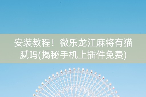 安装教程！微乐龙江麻将有猫腻吗(揭秘手机上插件免费)
