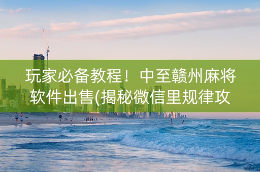 玩家必备教程！中至赣州麻将软件出售(揭秘微信里规律攻略)