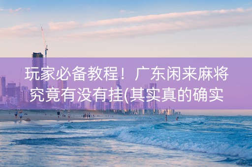 玩家必备教程！广东闲来麻将究竟有没有挂(其实真的确实有挂)