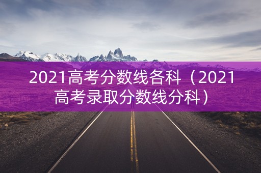 2021高考分数线各科（2021高考录取分数线分科）