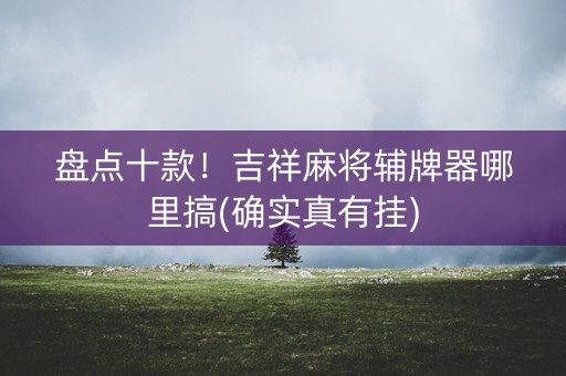 盘点十款！吉祥麻将辅牌器哪里搞(确实真有挂)