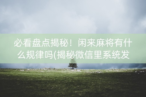 必看盘点揭秘！闲来麻将有什么规律吗(揭秘微信里系统发好牌)