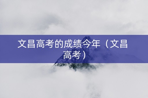 文昌高考的成绩今年（文昌 高考）