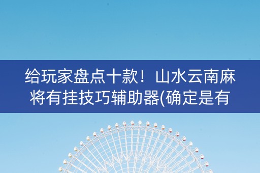 给玩家盘点十款！山水云南麻将有挂技巧辅助器(确定是有挂)