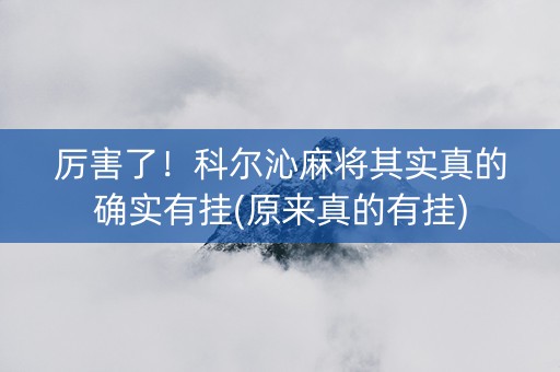 厉害了！科尔沁麻将其实真的确实有挂(原来真的有挂)