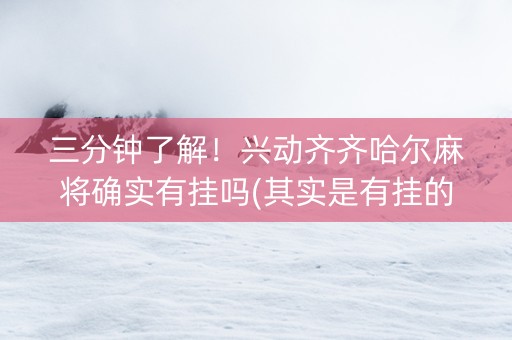三分钟了解！兴动齐齐哈尔麻将确实有挂吗(其实是有挂的)