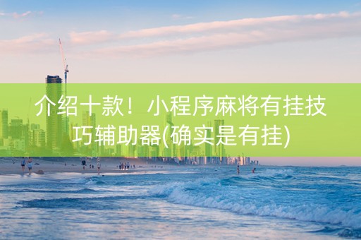 介绍十款！小程序麻将有挂技巧辅助器(确实是有挂)