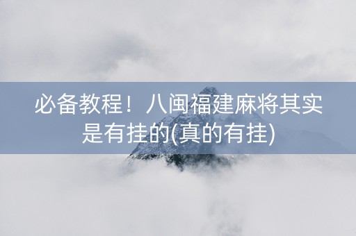 必备教程！八闽福建麻将其实是有挂的(真的有挂)