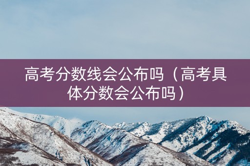 高考分数线会公布吗（高考具体分数会公布吗）