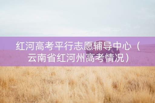 红河高考平行志愿辅导中心（云南省红河州高考情况）