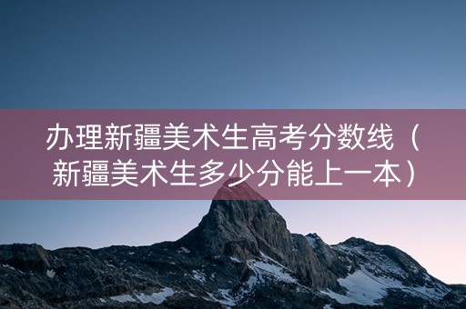 办理新疆美术生高考分数线（新疆美术生多少分能上一本）