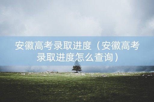 安徽高考录取进度（安徽高考录取进度怎么查询）