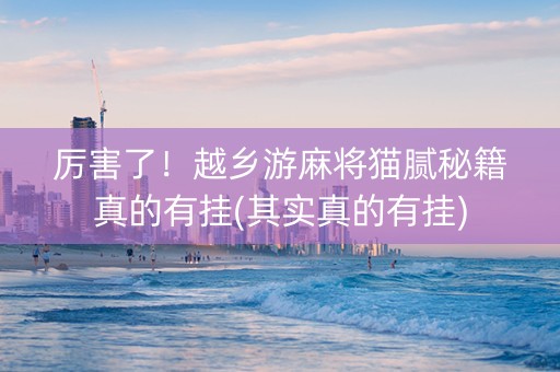厉害了！越乡游麻将猫腻秘籍真的有挂(其实真的有挂)